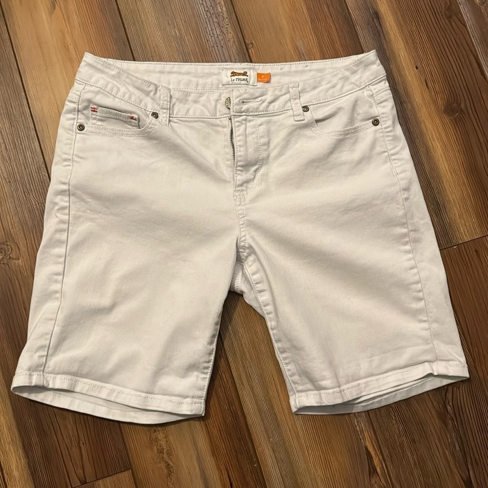 Le Tigre white denim bermudas size 10